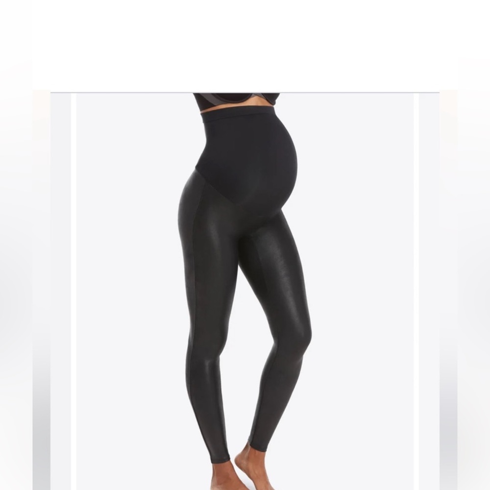 SPANX faux leather maternity legging size S